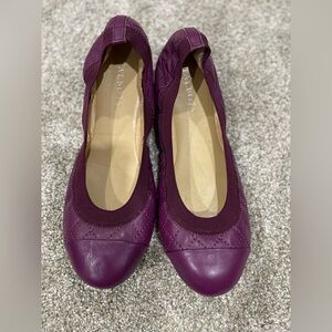Talbots Women's Plum Quilted Flats